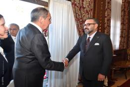 Image du Maroc Professionnelle de  Sa Majesté le Roi Mohammed VI a reçu en audience, vendredi (25/01/19), le ministre des Affaires étrangères de la Fédération de Russie, Monsieur Serguei Lavrov, qui effectue une visite officielle au Maroc, dans le cadre du renforcement des relations entre le Royaume du Maroc et la Fédération de Russie à Rabat, le 25 Janvier 2019 (Photo/ SPPR) via Jalilbounhar.com